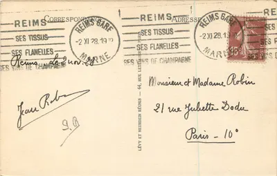 Reims — O Hotel de Ville após o incêndio — Edição Especial Chauvillon - Reims — Verso