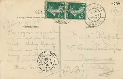 Reims — Fontanna Subé — Wydawca nieznany, nr 38 — Rewers