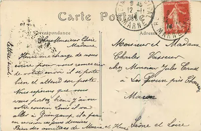 Cathédrale de Reims — Façade longitudinale sud (état actuel) — Collection Georges Reims, n°8 — Verso