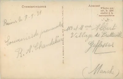Reims — Katedra. Boczna fasada północna — LL. — Wydawca LL. — Rewers