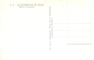 Cattedrale di Reims — Vista della facciata — Ed. Reims — Verso