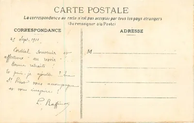 Estátua de São Priest — Pelerinagem de Vic — L. Pouget, fot.-edit. La Châtre, n°11 — Verso
