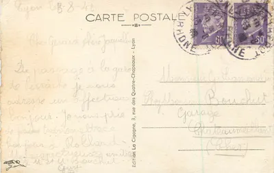 LYON — Parque da Cabeça de Ouro — O Fauno Dançante — Verso