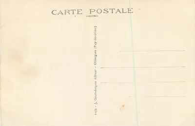 El Puy de Sancy — Auvérigny — J. Coutelier, editor, n° 1773 — Reverso