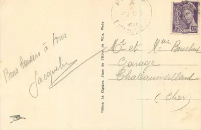 Estabelecimento Termal e Grandes Hotéis — Châtel-Guyon — Edição La Oigogne, Vichy — Verso