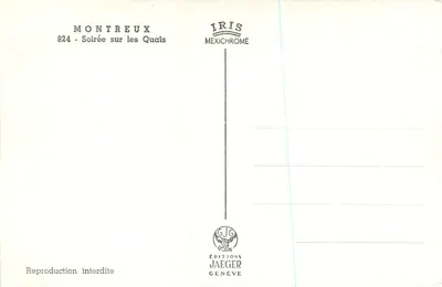 Montreux — Noite nos Quais — Éditions Jaeger Genève, n° 824 — Verso