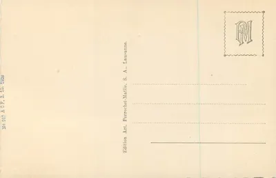 Fontanna Sprawiedliwości — Lausanne — Wydawnictwo Art. Perrochet-Matilie, S.A. Lausanne, nr 940 — Rewers