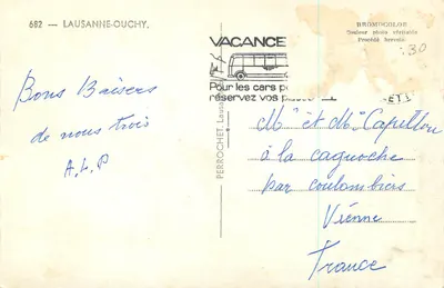 Lausana - Ouchy — Tribunal Federal, Prefeitura, Castelo de Ouchy, Grande Ponte, Catedral — Verso