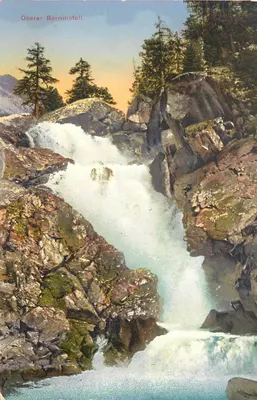 Oberer Berninafall — cascata em montanha — edição St. Moritz, n° 592
