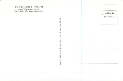 Kościół Świętego Piusa w Neustift — Ofiarnik z sakramentalnym ołtarzem — Wydawnictwo Heinrich Tschernich, Bad Kissingen-Garitz, Nr. N 25/5 — Rewers