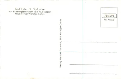 Portal kaplicy Świętego Piusa — klasztor benedyktynów z Vilshofen — wydawca Perutz, n° 25/3 — Rewers
