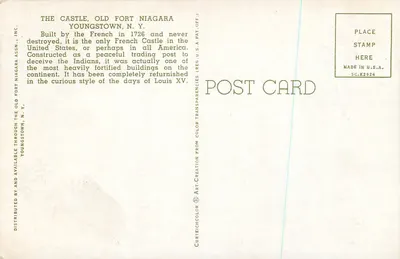 O Castelo, Forte antigo de Niagara — Youngstown, N.Y. — Curteichcolor — Verso
