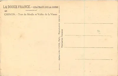 Chinon - Toren van de Molen en dal van de Vienne — Artistieke uitgave YVON, n°48 — Achterkant