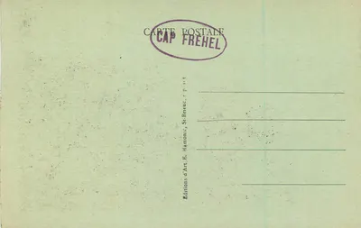 Cap Fréhel — Aspecto de las Escarpeas — La Banche — Ediciones de Arte E. Hamon, St-Breuc — Reverso