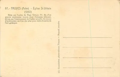 Troyes (Aube) — Igreja de São Urbano — Grandédier, Troyes — Verso