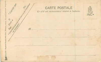 Costas normandas — paisagem marítima com falésias e farol — Tuck & Fils Ltd, Paris — Verso