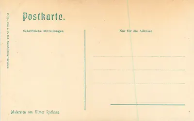 Malereien am Ulmer Rathaus — Dekor wewnętrzny — K. H. Ulm & D., 158 — Rewers