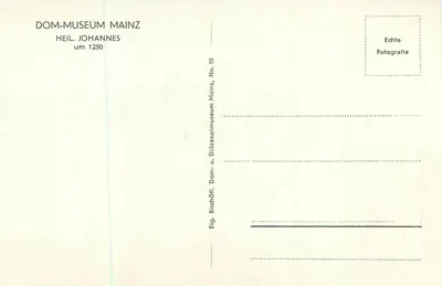 Statua św. Jana Chrzciciela — Muzeum Katedralne Mainz — seria Nr 55 — Rewers