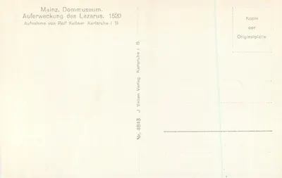 Auferweckung dos Lazarus — 1520 — J. Veitlen Verlag, Nr. 4843 — Verso