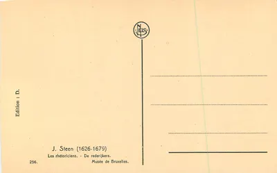 Os retóricos — J. Steen (1626-1679) — Edição D. Neels, n° 256 — Verso