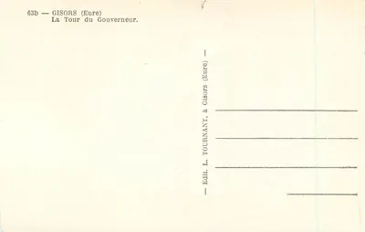 Gisors (Eure) — Wieża Gubernatorska — Édit. L. Tournant, w Gisors (Eure) — Rewers