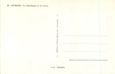 Lourdes — De Basiliek en de Gave — Edición Quinault-Lourdes — Achterkant