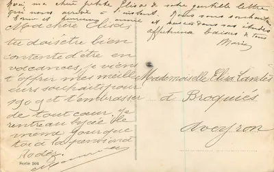 Criança e porco — Boas Festas — Série 504 — Verso