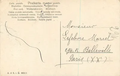 Jovem mulher com flores e pérolas — Paris, 1905 — A. & S. i. B. 8001/1 — Verso