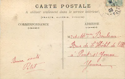 Flores e texto festivo — Boa Ano 1906 — editor não visível — Verso