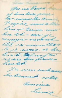 Dziewczyna trzymająca koszyk z kwiatami — Wesołych Świąt — M. 96 — Rewers