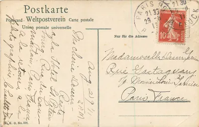 Femme avec des canards — paysage rural — éditeur N.K.G. No.318 — Rewers
