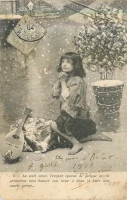 Child praying — printed and handwritten text — publisher Édouard, n°5