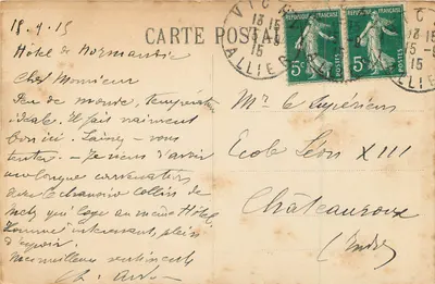 Vichy — O Chalé do Imperador — Platinogravura LL Paris n°234 — Verso
