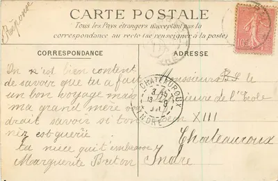 Kościół w Bommiers (Indre) — Biczownica (XII wiek) — kolekcja E.C. Châteauroux — Rewers