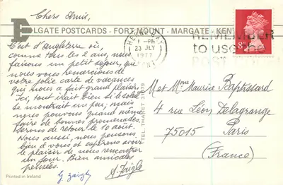 Herne Bay — Promenada, Park Pamiątkowy, zachód słońca, The Downs — Belgate Postcards, Fort Mount, Margate, Kent — Rewers