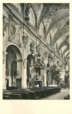 Regensburg - St. Emmeram — Hochwand com quadros de C. D. Asam e estátuas dos santos do mosteiro