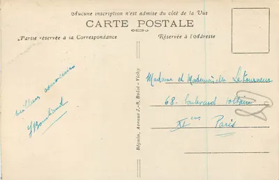 La Bourboule — Widok z funikulera — Wśród sosnowego lasu — Piekne krajobrazy Auvergne, nr 3004 — Rewers