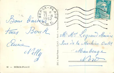 Berck-Plage — Pamiątka z Berck-Plage — « Real-Photo » C.A.P. nr 48 — Rewers