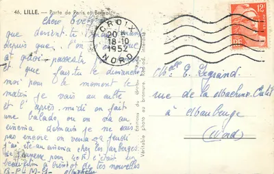 Porta de Paris e Sino da Cidade — Lille — Edições Fotográficas do Globe — Verso