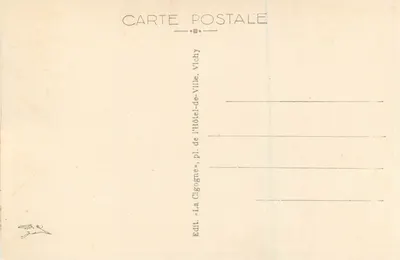 Vichy — La Pergola w kierunku Pałacu Źródeł — Wydawca 'La Cigogne', nr 345 — Rewers