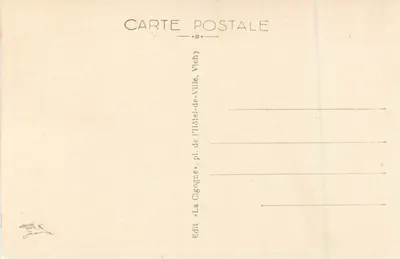 Vichy — Therme van Tweede Klasse — De Kikvors, plein van het Hotel-de-Ville, Vichy — Achterkant