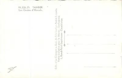 As Grutas de Hercule — Tânger — Ed. « A Coruja » — Verso