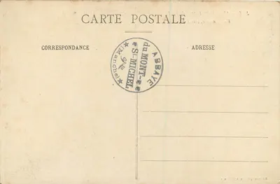 Mont-Saint-Michel — Vue générale, côté Est — J.P. - 13 - Édition spéciale à l'Abbaye — Verso