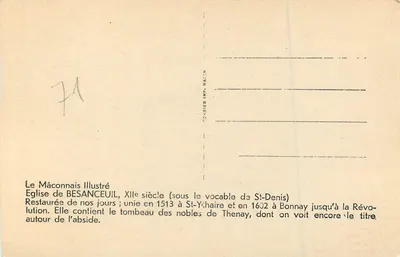 Igreja de Besançon — Século XIX — C. Pimy — Verso