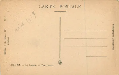 Colmar — Pont sobre o canal — Edição J.-B. Jung et Cie — Verso