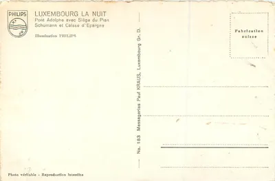 Most Adolphe — Luksemburg w nocy — Philips — Rewers