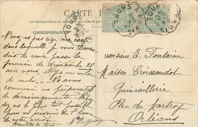 Dourdan - Rue de Chartres — Editor A. Bouteville, n° 307 — Verso