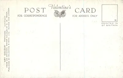 Interior da casa natal de Shakespeare em Stratford-sur-Avon — editor Valentine's Card, n° A 2238 — Verso