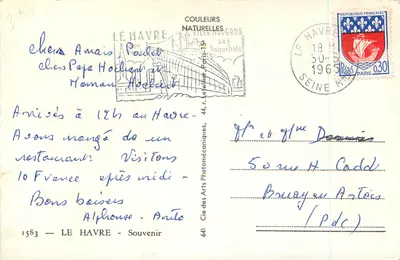 Le Havre — Vista panorâmica — Cia das Artes Fotomecânicas, n° 641 — Verso