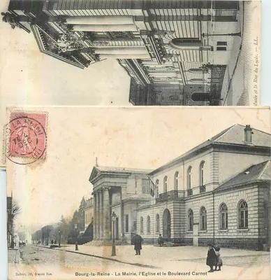 CPA Bourg la reine la mairie l eglise et le boulevard carnot